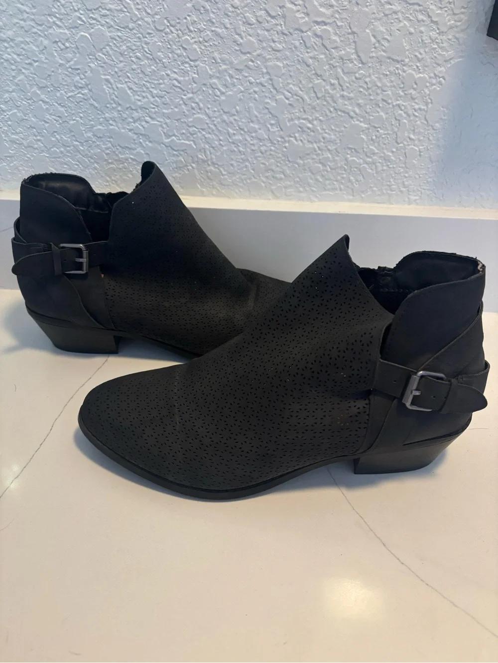 torrid Black Perforated Ankle Booties